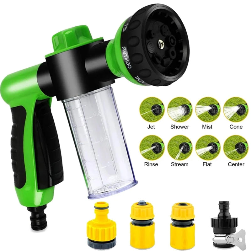 Pressure Hose Nozzle Foam Gun 8 In 1 Jet Spray Gun Soap Dispenser Garden Watering Horse Dog Animal Car Washing Tool Dropshipping